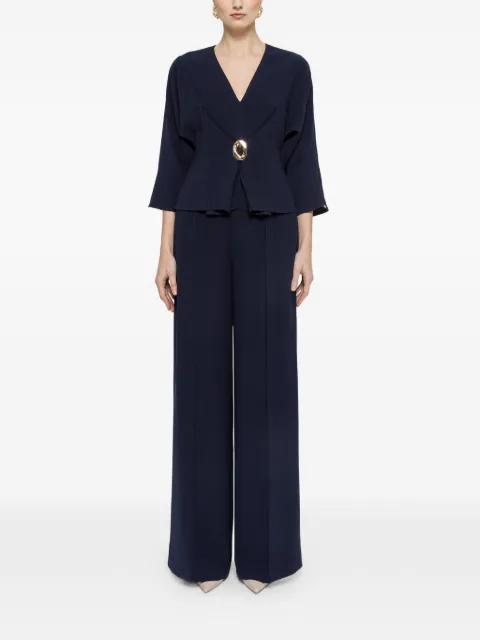 high-waisted crepe trousers by NISSA