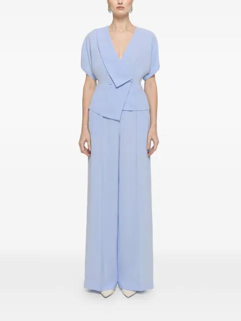 high-waisted crepe trousers by NISSA