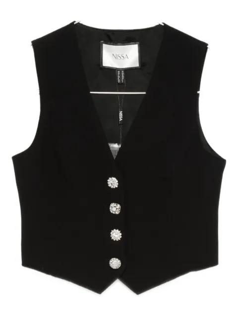 jewel-button gilet by NISSA