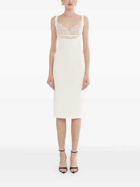 lace-detail crepe midi dress by NISSA