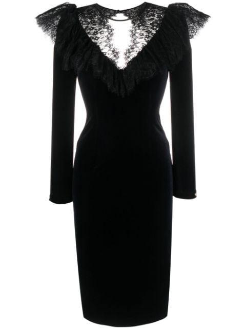 lace-detailing long-sleeve dress by NISSA