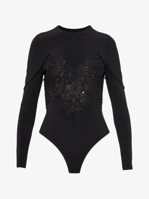 lace insert bodysuit by NISSA