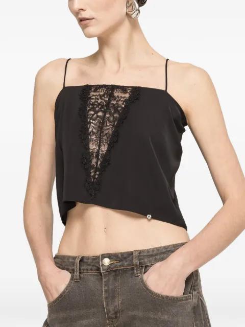lace-insert crop top by NISSA