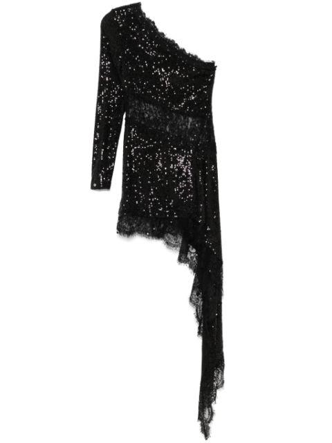 lace-insert sequined mini dress by NISSA
