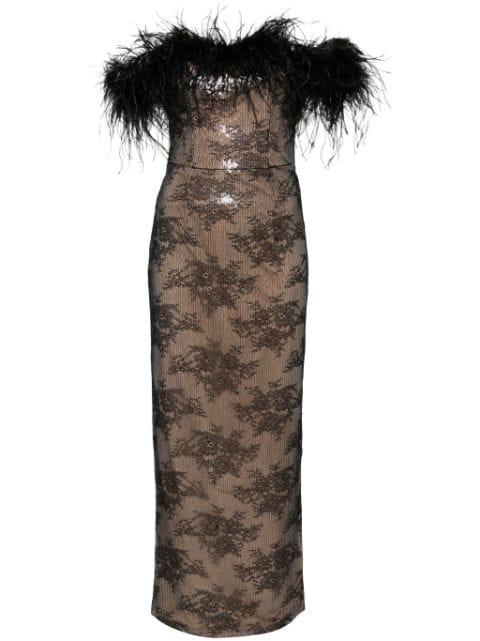 lace-overlay empire gown by NISSA