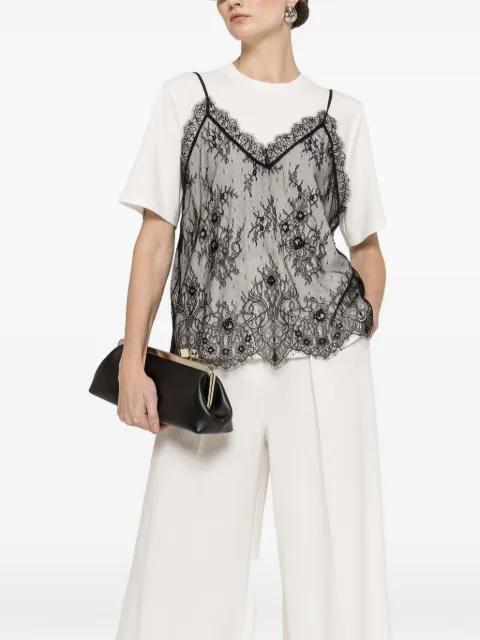 lace-panel T-shirt by NISSA
