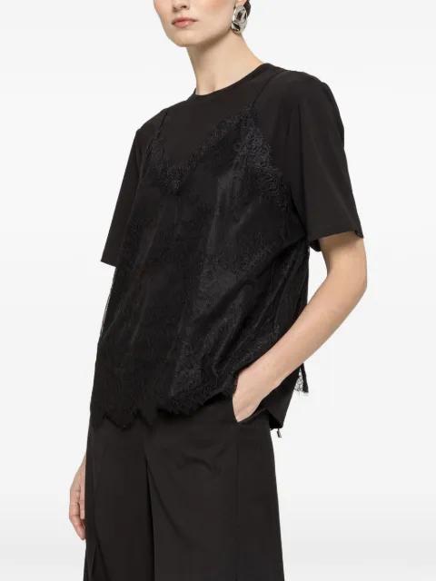 lace panel T-shirt by NISSA