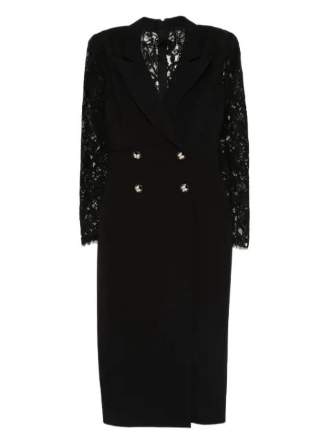 lace-panel midi dress by NISSA