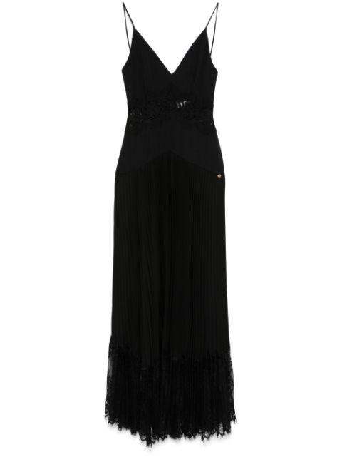 lace-panel midi dress by NISSA