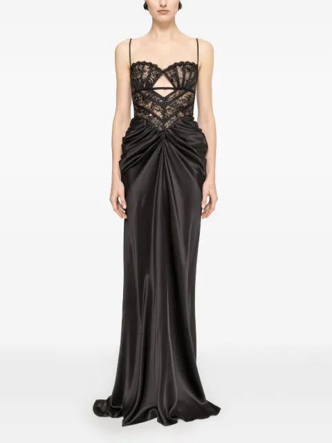 lace-panel sequin-embellished maxi dress by NISSA