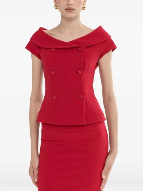 off-shoulder fitted blazer by NISSA