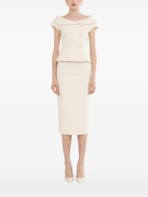 off-shoulder fitted blazer by NISSA