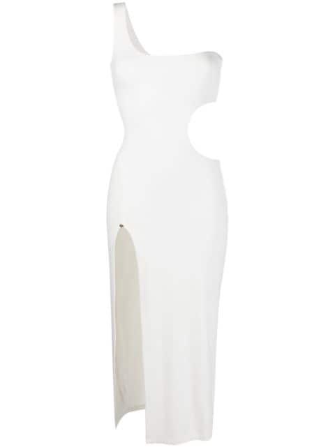 one-shoulder cut-out midi dress by NISSA
