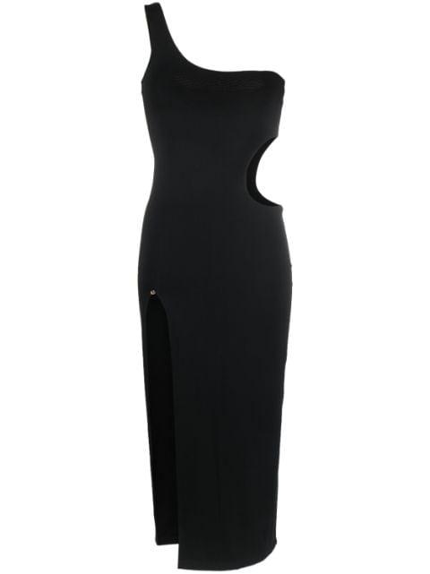 one-shoulder cut-out midi dress by NISSA