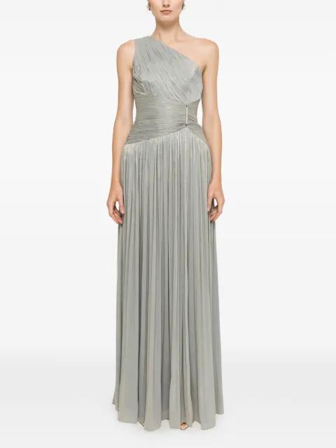 one-shoulder plissé-effect maxi dress by NISSA