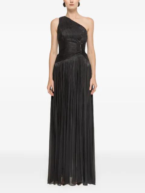 one-shoulder plissé-effect maxi dress by NISSA
