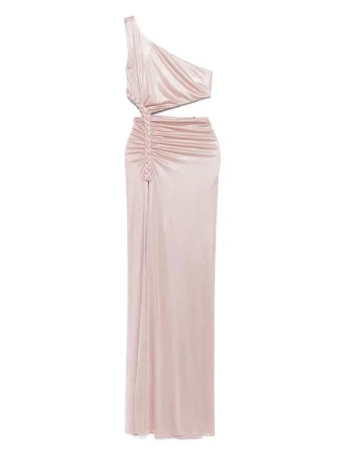 open-back ruched maxi dress by NISSA