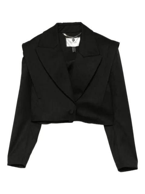padded-shoulder cropped jacket by NISSA