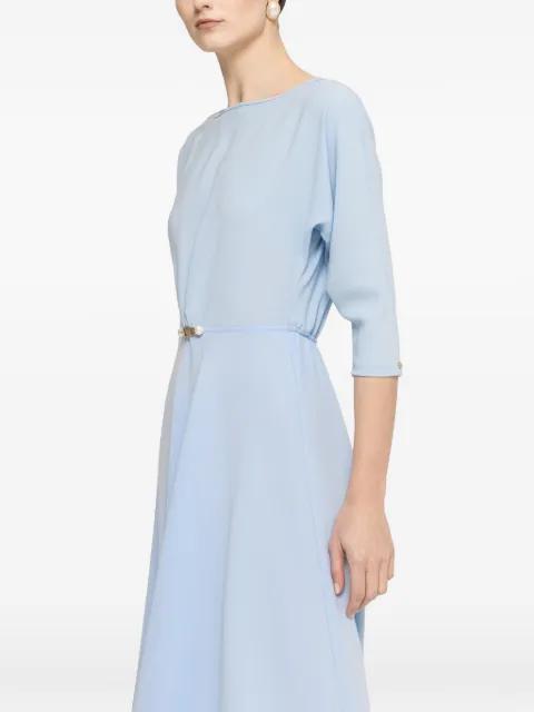 pearl-detail crepe midi dress by NISSA