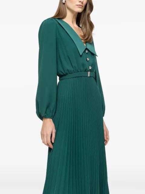 pleated belted midi dress by NISSA