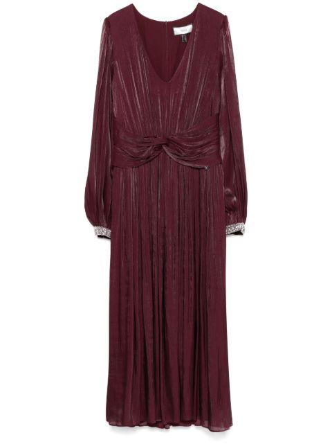 pleated chiffon midi dress by NISSA