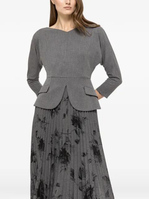 pleated floral midi dress by NISSA