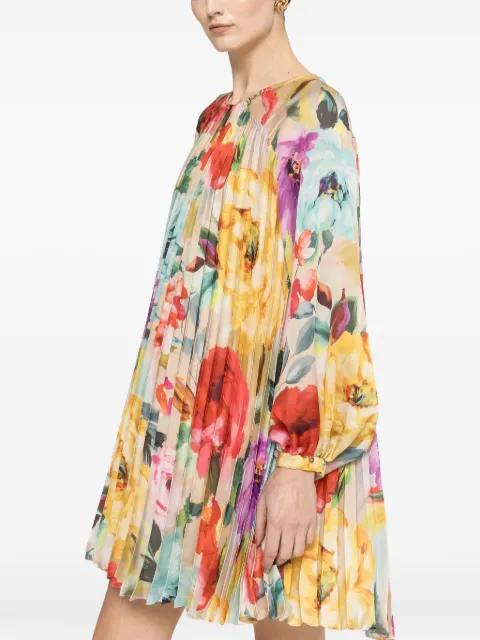 pleated floral-print minidress by NISSA