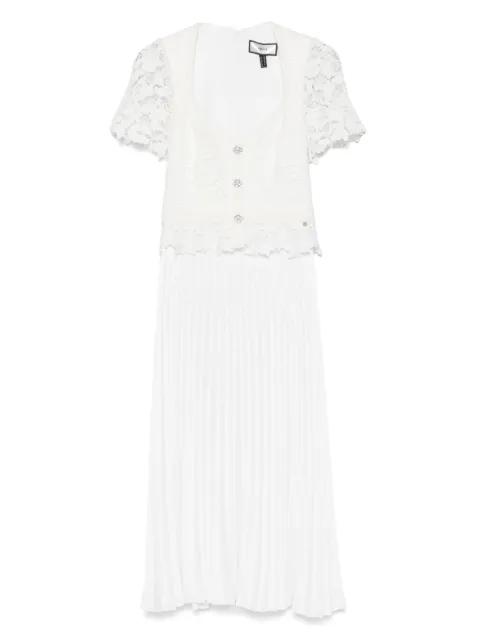 pleated lace midi dress by NISSA