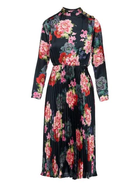 pleated printed midi dress by NISSA