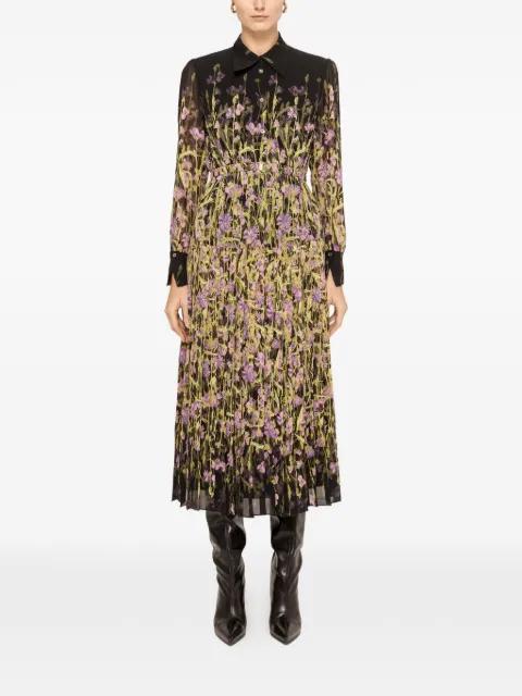 pleated printed midi dress by NISSA