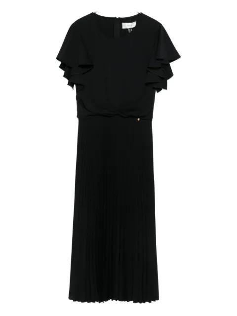pleated ruffle midi dress by NISSA
