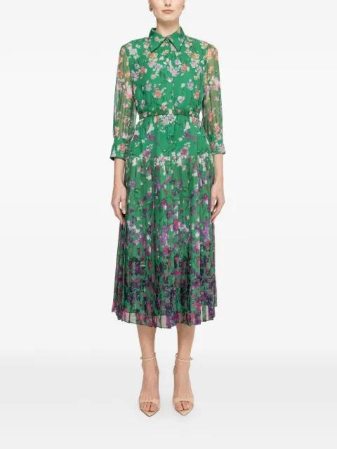 printed pleated midi dress by NISSA