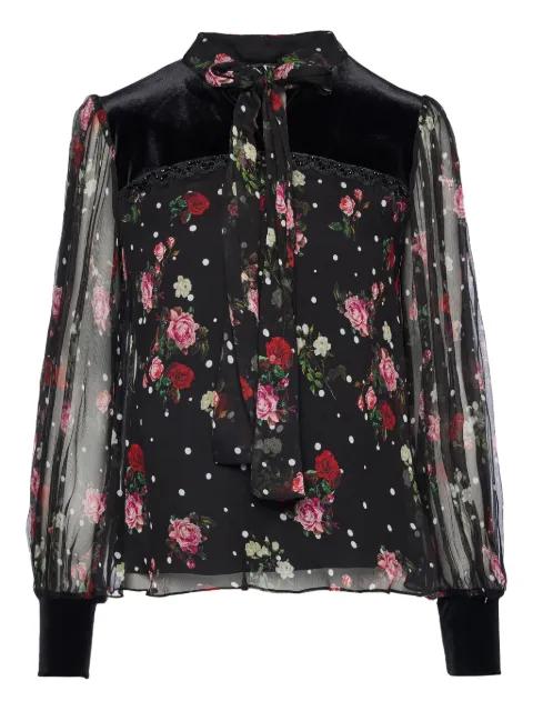 printed silk top by NISSA