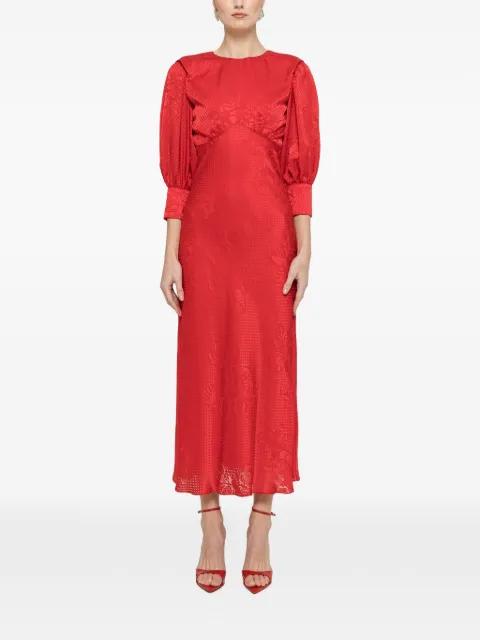 puff-sleeve midi dress by NISSA