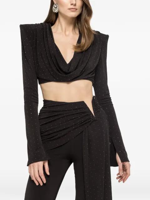rhinestone-embellished crop top by NISSA