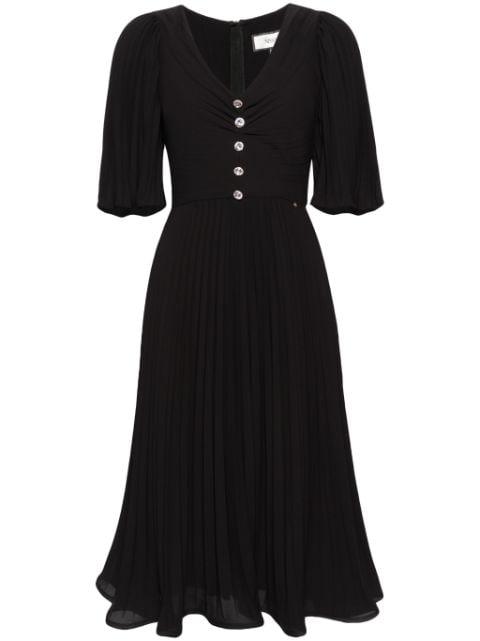 rhinestone-embellished pleated dress by NISSA