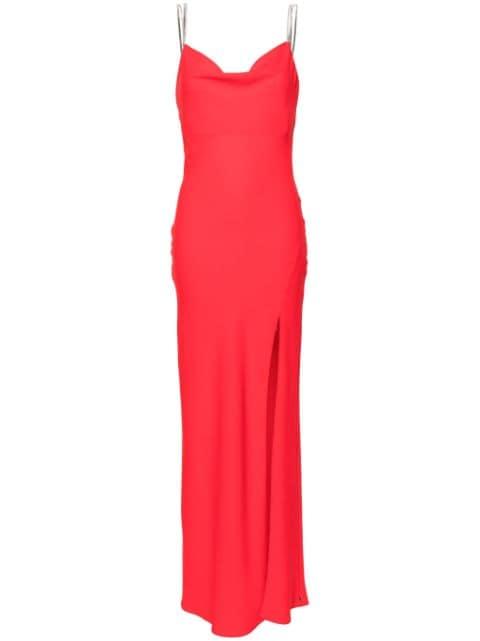 rhinestoned open-back maxi dress by NISSA