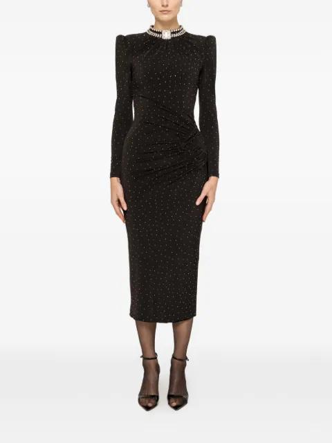 rhinestones-embellished midi dress by NISSA