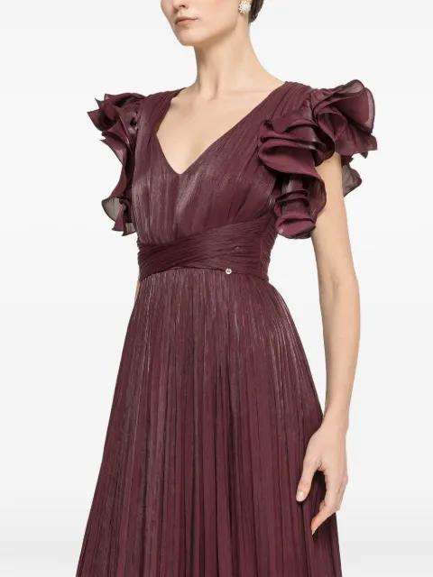 ruffled chiffon maxi dress by NISSA