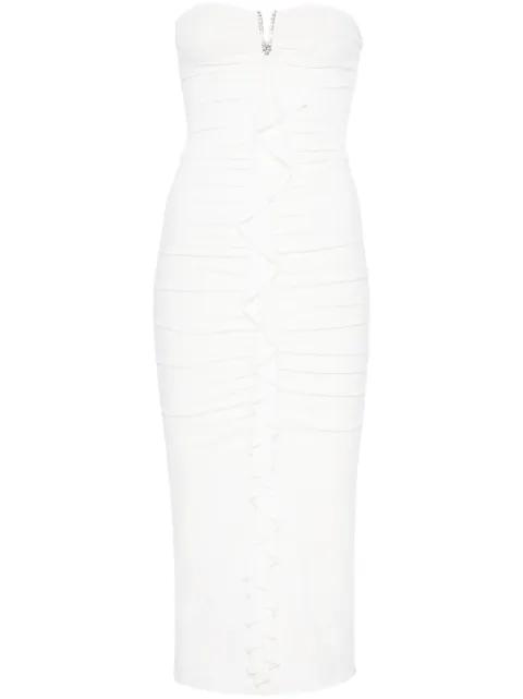 ruffled-detailed midi dress by NISSA