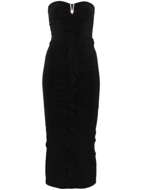 ruffled-detailed midi dress by NISSA
