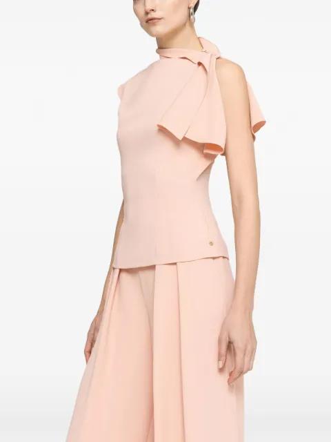 ruffled high-neck top by NISSA