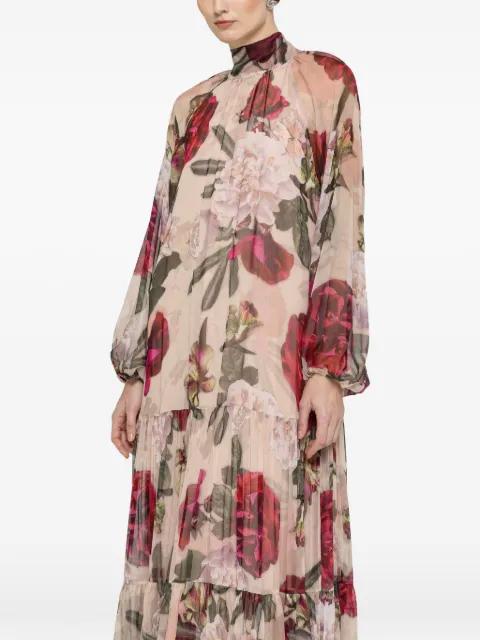scarf-detail silk maxi dress by NISSA