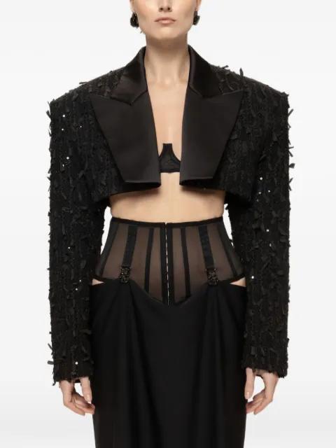sequin cropped blazer by NISSA