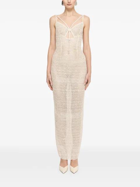 sequin-detail mesh maxi dress by NISSA