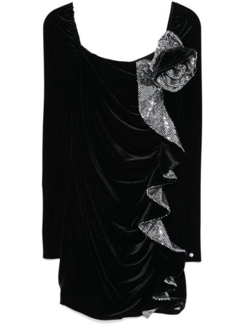sequin-detail velvet mini dress by NISSA
