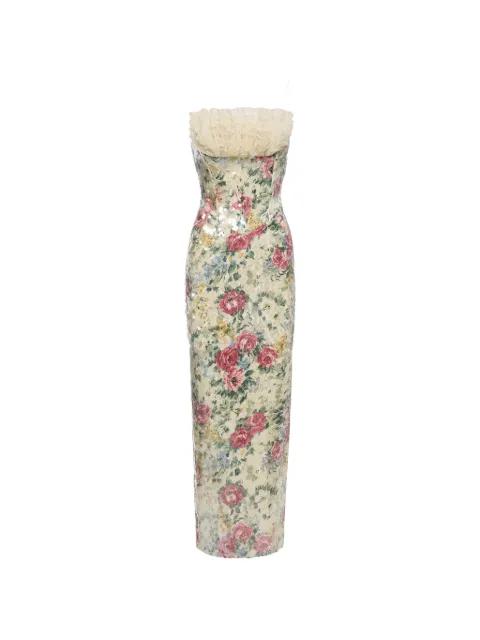 sequin-embellished ruffled midi dress by NISSA