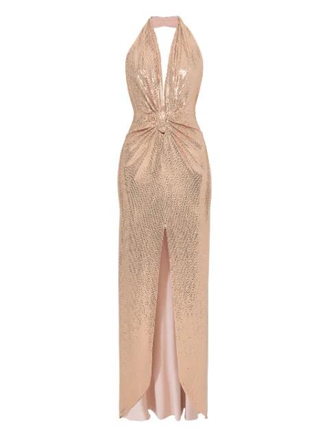 sequin-embellishment backless maxi dress by NISSA