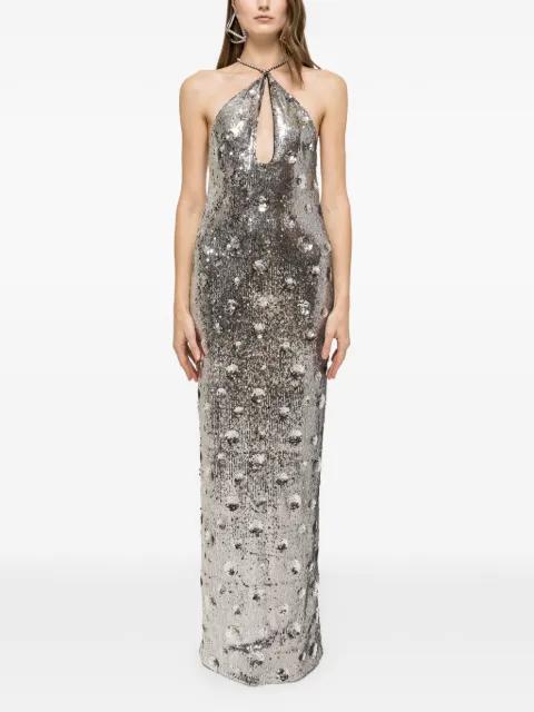 sequined open-back gown by NISSA