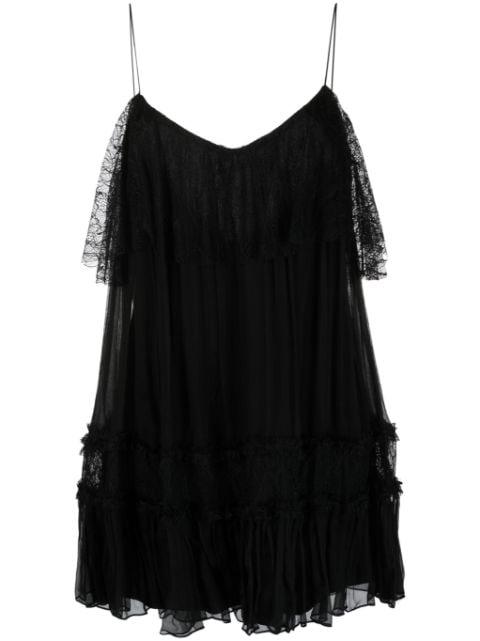sleeveless silk mini dress by NISSA